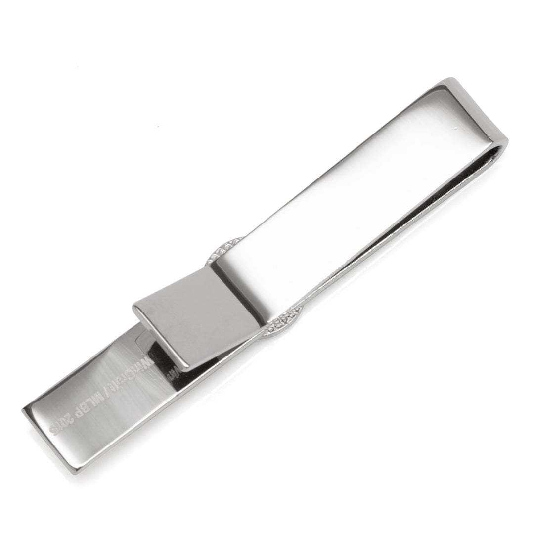 Silver-toned MLB New York Yankees Pinstripe Tie Bar featuring a metal clip mechanism.