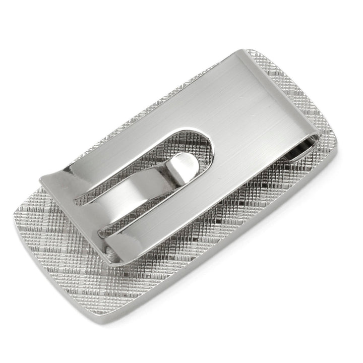 Rectangular silver-toned MLB New York Yankees Cushion Money Clip featuring a textured border and a smooth center plate.
