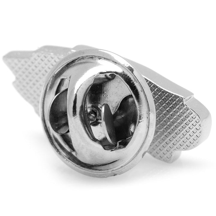 Silver-tone NFL Philadelphia Eagles Lapel Pin shown from the reverse side with a butterfly clutch fastener.