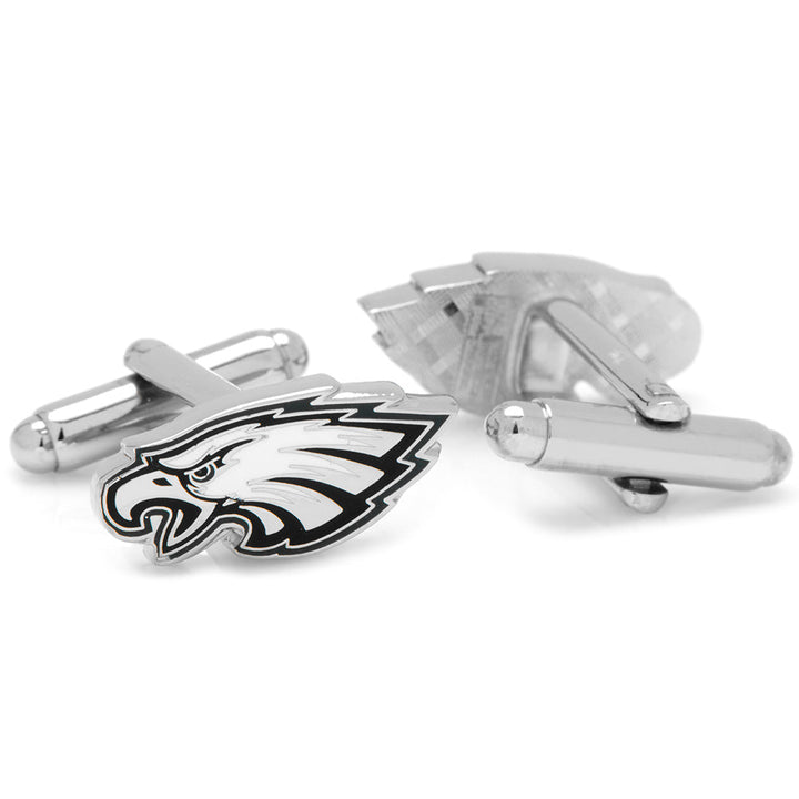 NFL Philadelphia Eagles Cufflinks made of silver-tone metal featuring the team’s black and white logo.