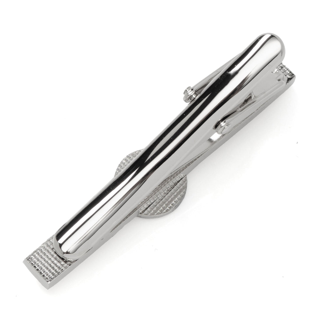 Officially licensed NFL Pittsburgh Steelers Tie Clip in silver metal with a textured end.