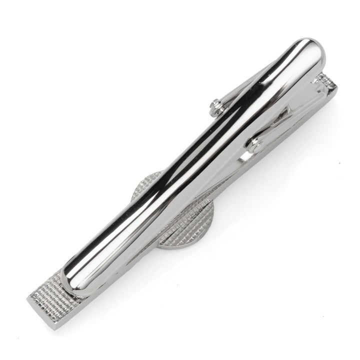 Officially licensed NFL Pittsburgh Steelers Tie Clip in silver metal with a textured end.