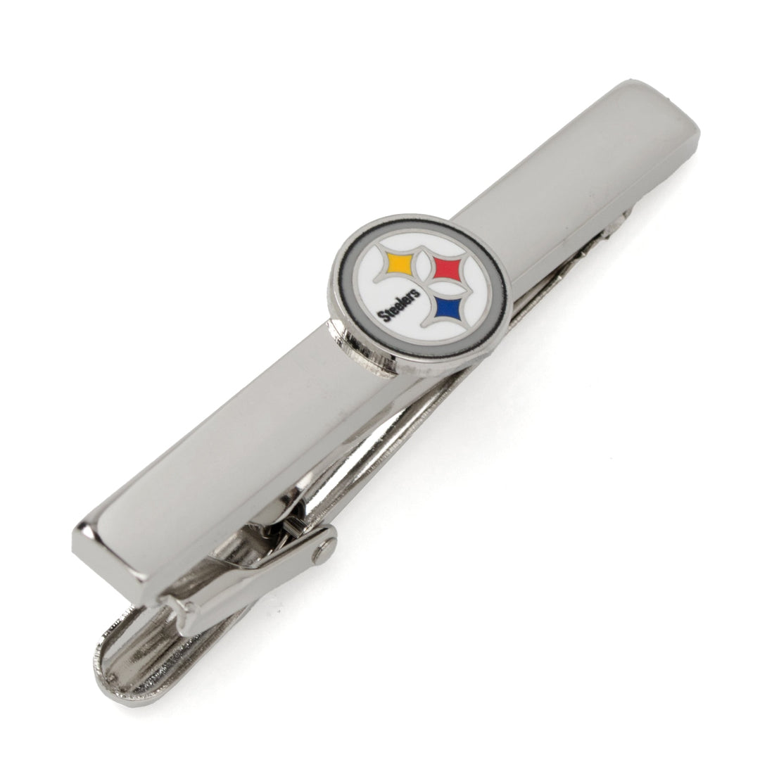 NFL Pittsburgh Steelers Tie Clip in silver-tone metal with the team logo centered on the face.
