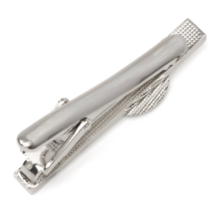 Silver-tone metal NCAA Penn State University Nittany Lions Tie Clip featuring a circular emblem with a lion silhouette.