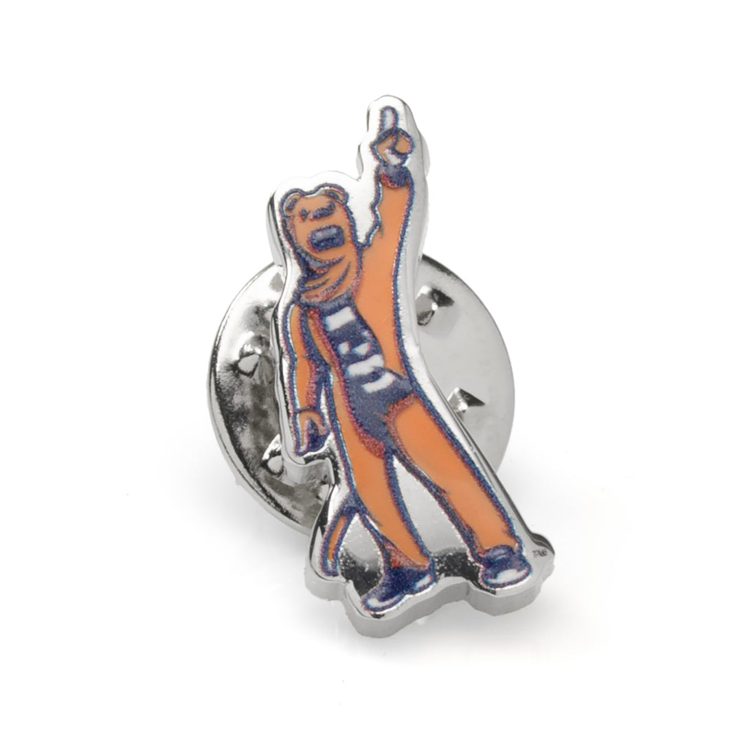 NCAA Penn State Nittany Lion Mascot Lapel Pin featuring a metal character wearing a scarf and pointing one finger upward.