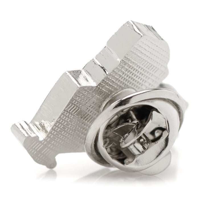 Back view of the NFL New York Giants State Shaped Lapel Pin showing the butterfly clutch backing.