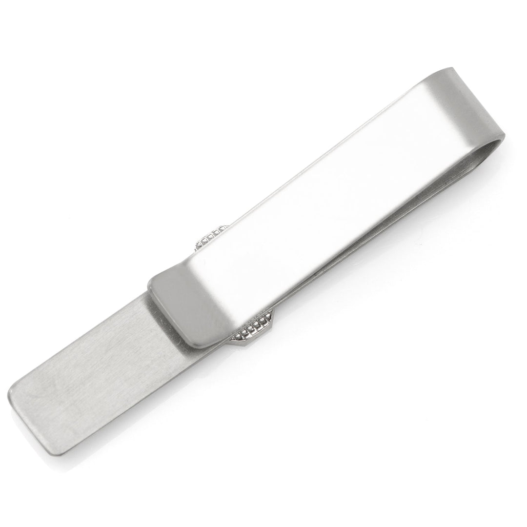 Silver-toned metal NCAA Texas A&amp;M Aggies Tie Bar featuring a small, textured logo emblem on the clasp.
