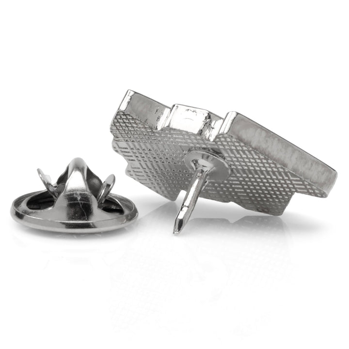 An NCAA University of Central Florida Knights Lapel Pin shown with its separate butterfly clutch backing.