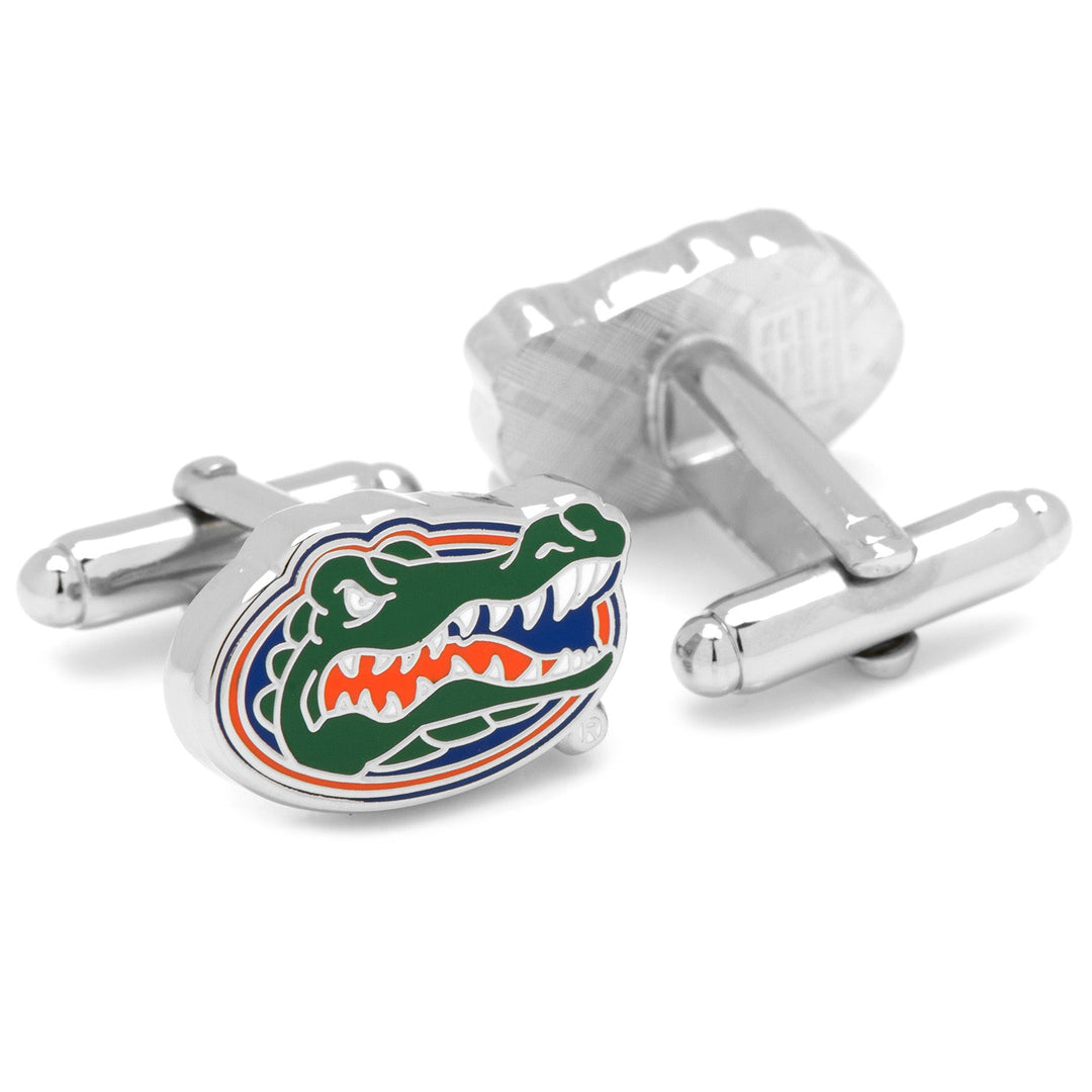 NCAA University of Florida Gators Cufflinks featuring the alligator logo in green, orange, and blue enamel.