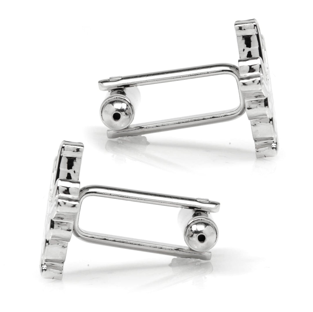 NCAA University of Texas Bevo Cufflinks featuring a silver-toned longhorn steer silhouette.