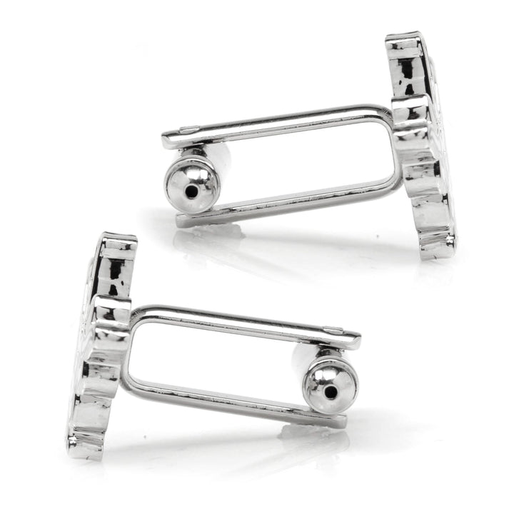 NCAA University of Texas Bevo Cufflinks featuring a silver-toned longhorn steer silhouette.