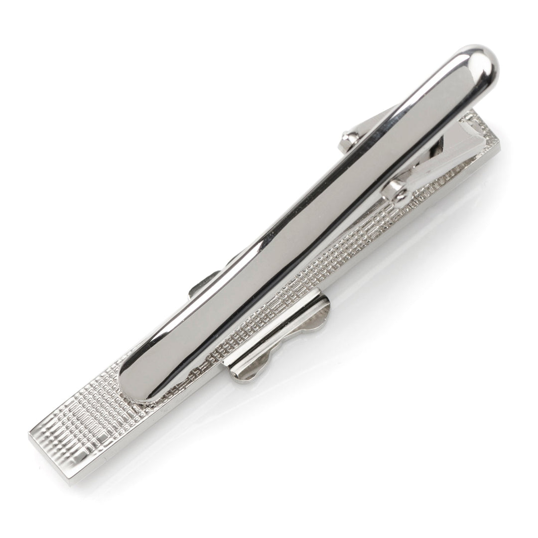 Silver-tone metal NCAA University of Virginia Cavaliers Tie Clip featuring a textured grid pattern on the base.