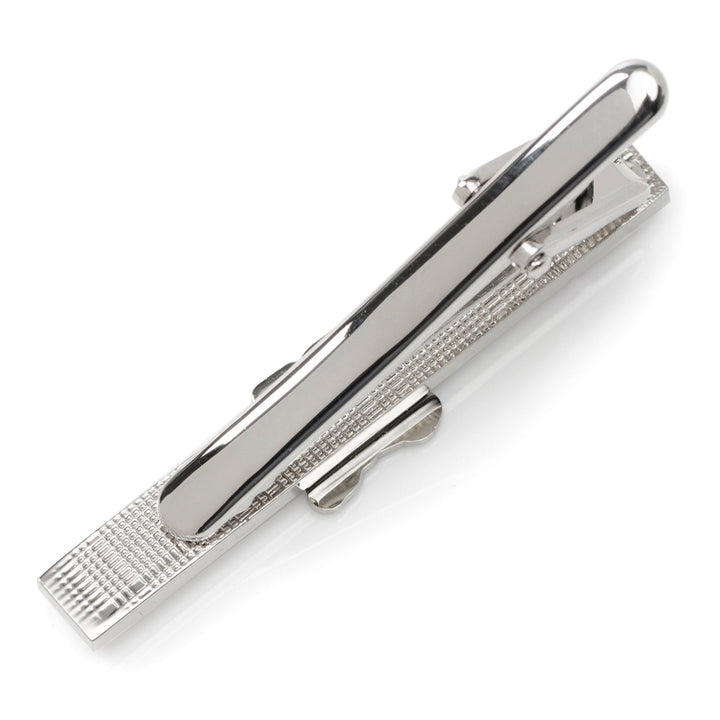 Silver-tone metal NCAA University of Virginia Cavaliers Tie Clip featuring a textured grid pattern on the base.