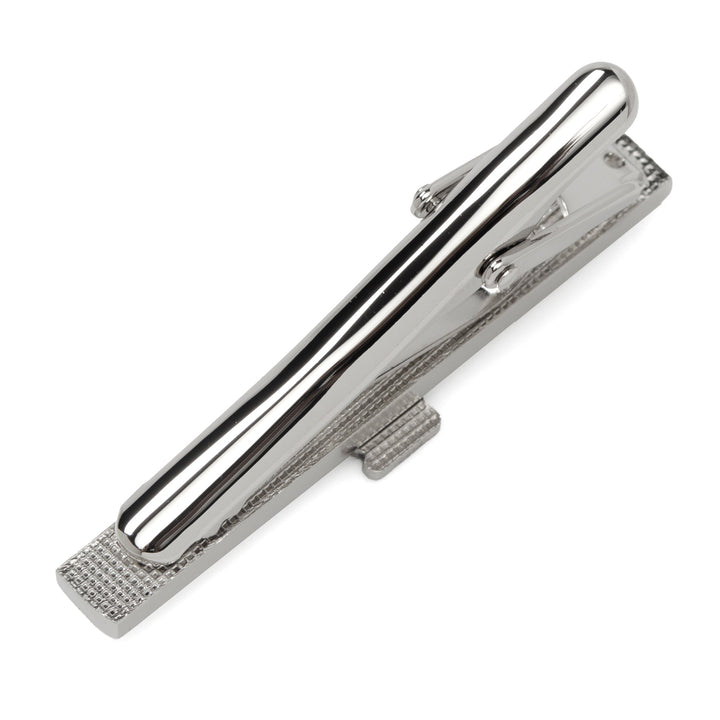 Silver-tone NCAA Villanova University Wildcats Tie Clip featuring a rectangular textured base and a smooth, rounded spring-loaded clasp.