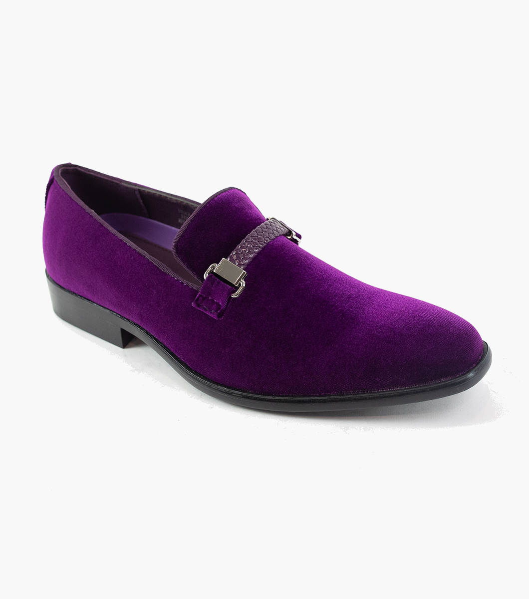 Men s Purple Velvet Slip On Shoes