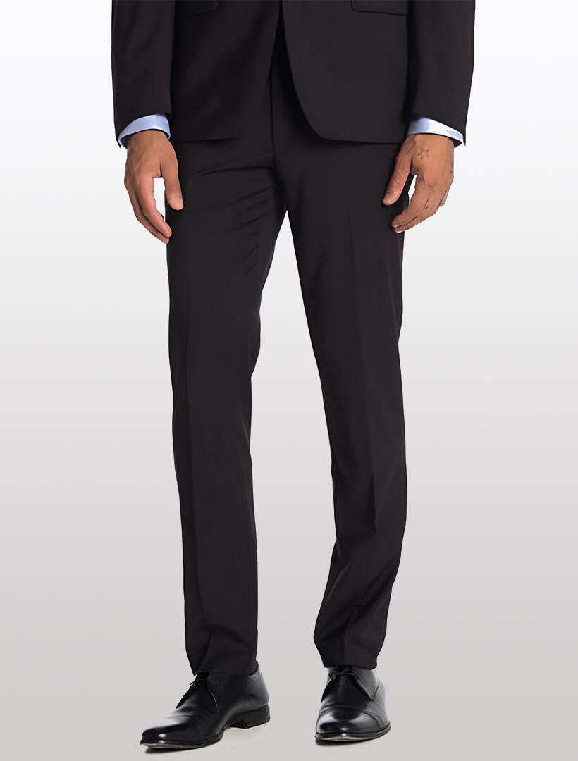 Calvin Klein Suiting Black Men s Slim Fit Stretch Suit Separates Pants Karako Suits