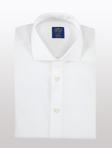 Alfa Perry White 100% Cotton Dress Shirt – Karako Suits