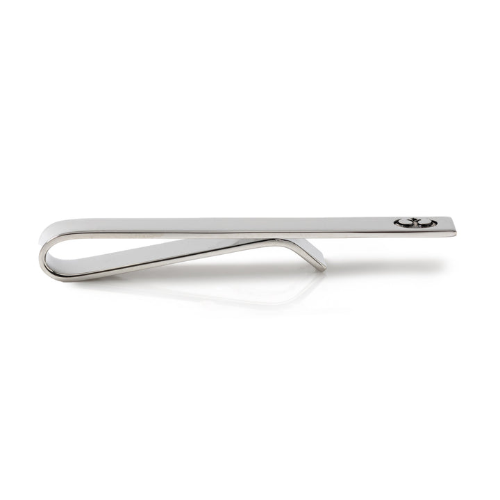 Silver-toned metal Star Wars Rebel Alliance Starbird Crest Tie Bar with a small Rebel Alliance symbol engraved on the end.