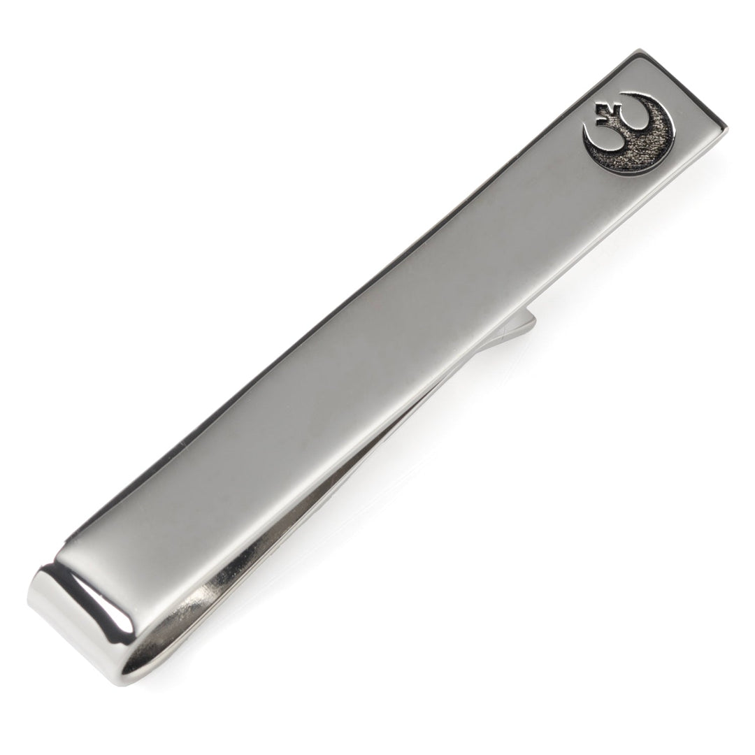 Silver-toned Star Wars Rebel Alliance Starbird Crest Tie Bar featuring the Rebel Alliance Starbird symbol at one end.