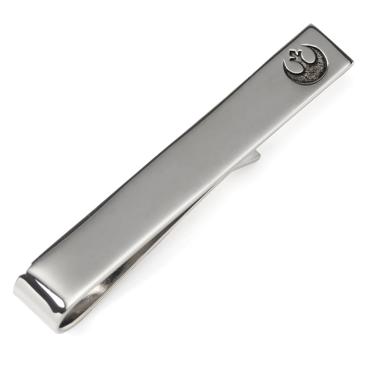Silver-toned Star Wars Rebel Alliance Starbird Crest Tie Bar featuring the Rebel Alliance Starbird symbol at one end.