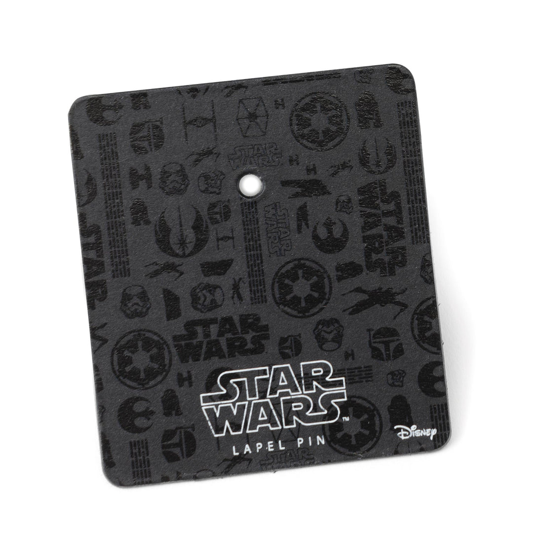 Star Wars X-Wing and TIE Fighter Battle Dress Socks and Lapel Pin Gift Set on a black square display card with a repeating Star Wars logo pattern and a Rebel Alliance lapel pin.