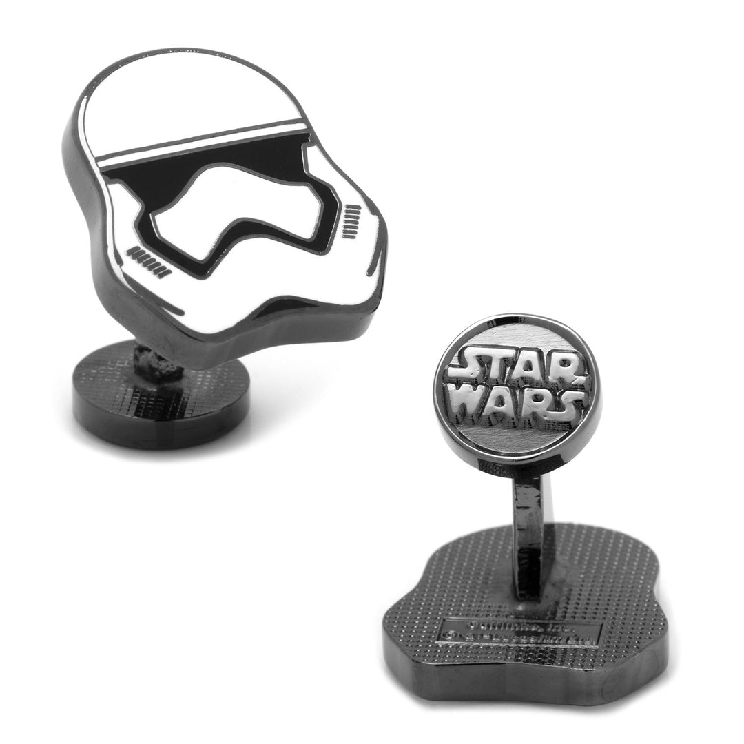 Star Wars Stormtrooper - Cufflinks shaped like a Stormtrooper helmet with a circular logo on the back.