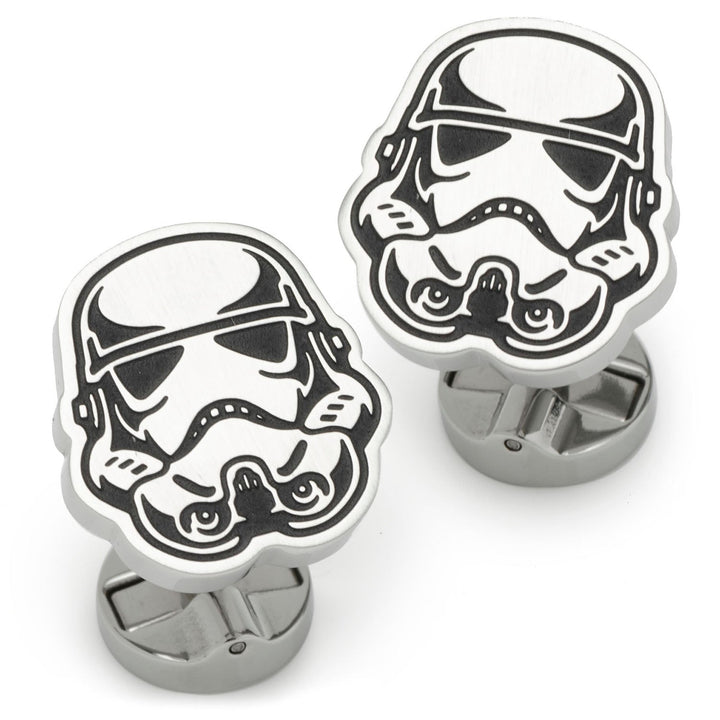 Star Wars Stormtrooper Stainless Steel Cufflinks shaped like silver-toned helmets.