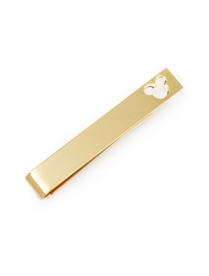 Disney Mickey Mouse Cutout Gold Tie Bar featuring a Mickey Mouse head cutout at one end.