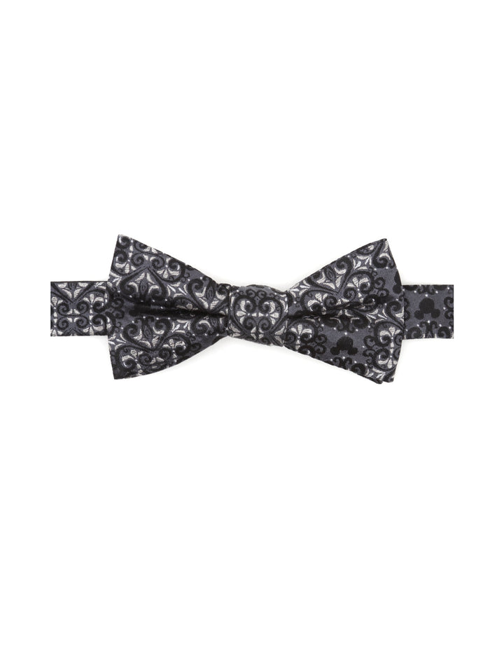 Disney Mickey Mouse Damask Tile Bow Tie in a black and gray pattern.