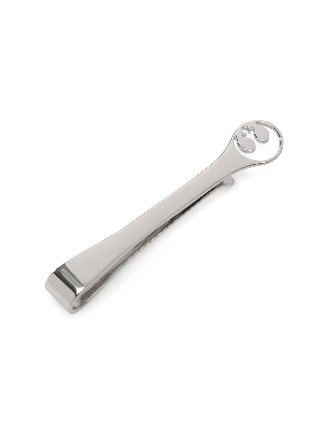 Star Wars Rebel Alliance Crest Cutout Sterling Silver Tie Bar featuring the Rebel Alliance starbird symbol as a cutout at the end.