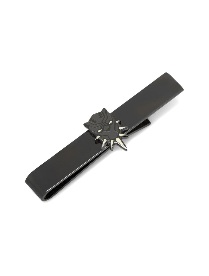 Marvel Black Panther Tie Bar featuring a silver mask emblem with a spiked necklace detail.