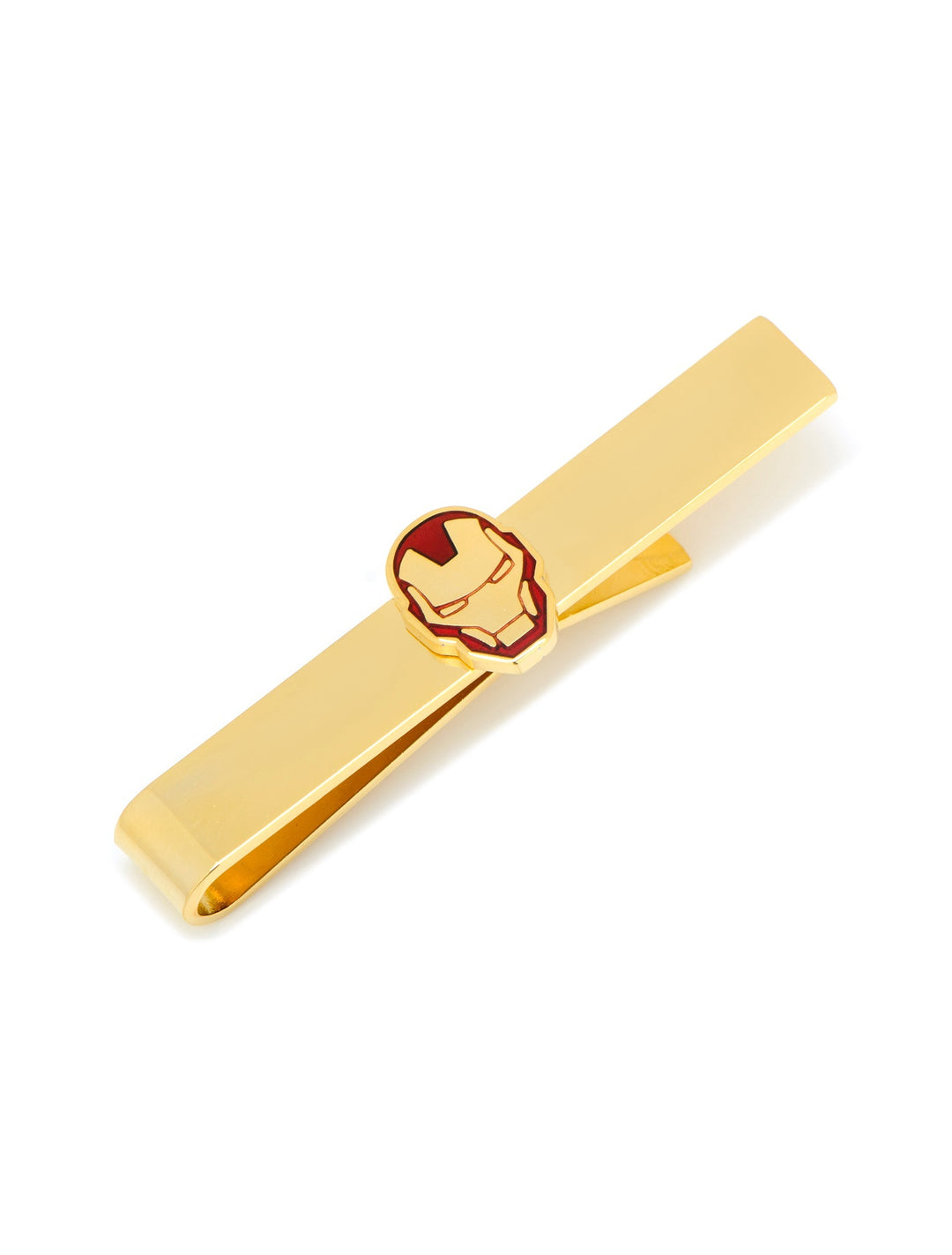 Marvel Gold Plated Iron Man Tie Bar featuring a red and gold mask emblem.