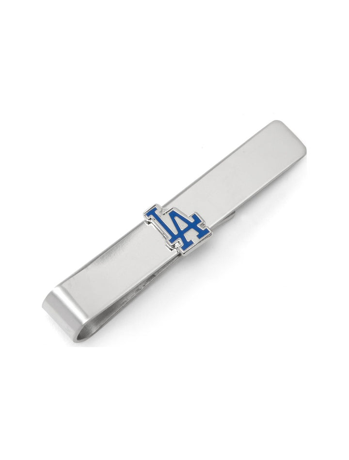 MLB LA Dodgers Tie Bar featuring a silver finish with a blue and white logo.