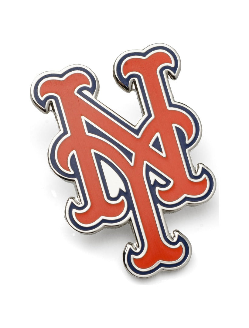 Orange and blue interlocking New York Mets Lapel Pin.