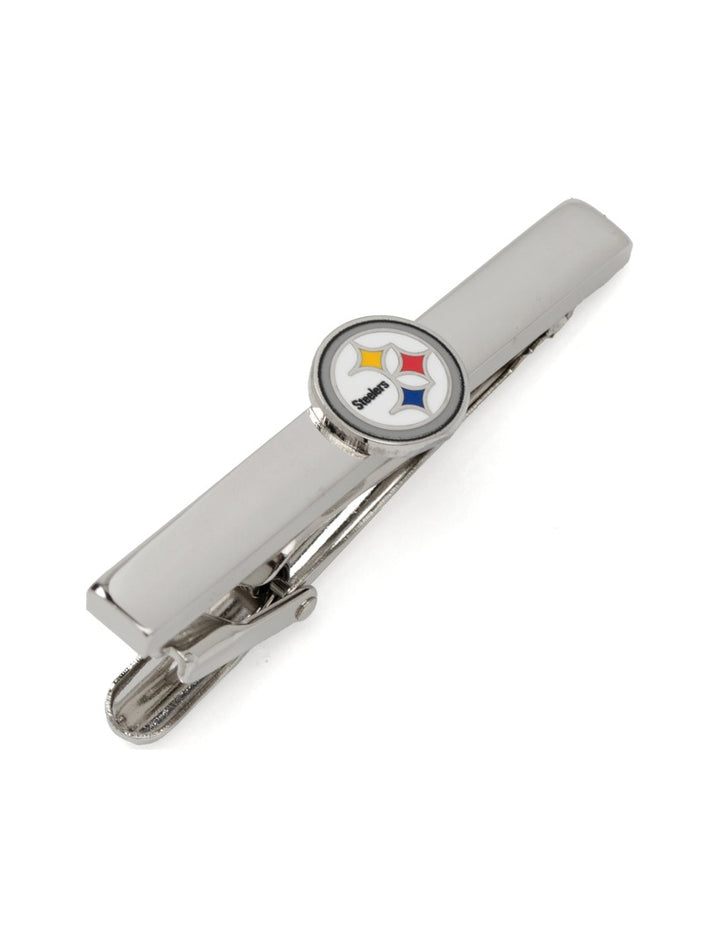 Silver NFL Pittsburgh Steelers Tie Clip featuring a circular team logo.