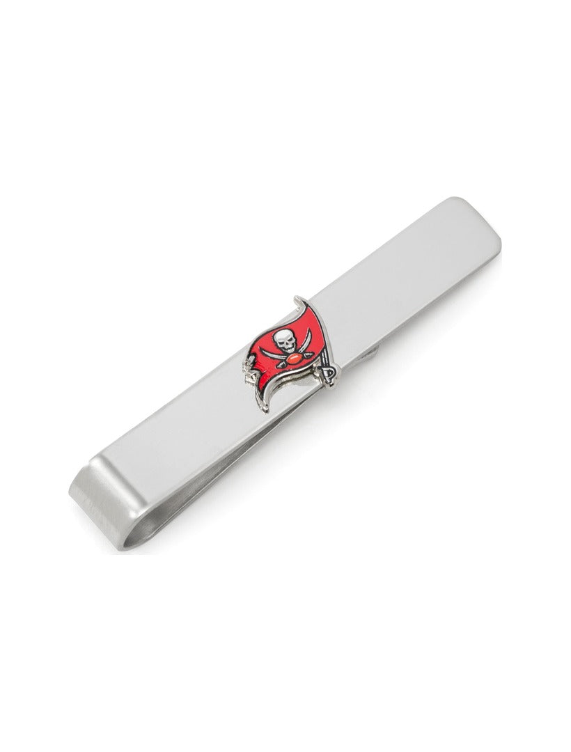 Silver-toned NFL Tampa Bay Buccaneers Tie Bar featuring the team’s red logo.