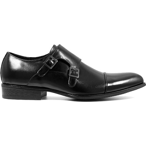Stacy Adams Onyx Black Gordon Cap Top Monk Strap Shoes  display picture 3