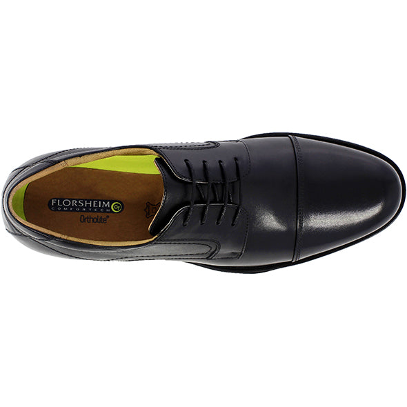 Black Midtown Cap Toe Oxford Leather Shoe - Very Comfortable Shoe with cushion