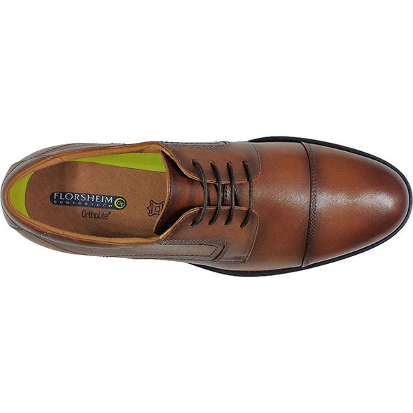 Cognac Midtown Cap Toe Oxford Leather Shoe - Very Comfortable Shoe with cushion