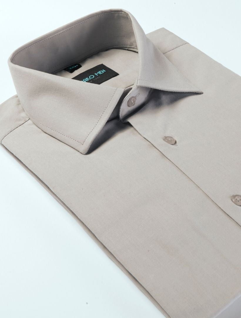 Karako Men Grey Modern Fit Dress Shirt - Side View