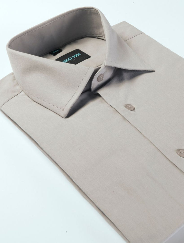 Karako Men Grey Modern Fit Dress Shirt - Side View