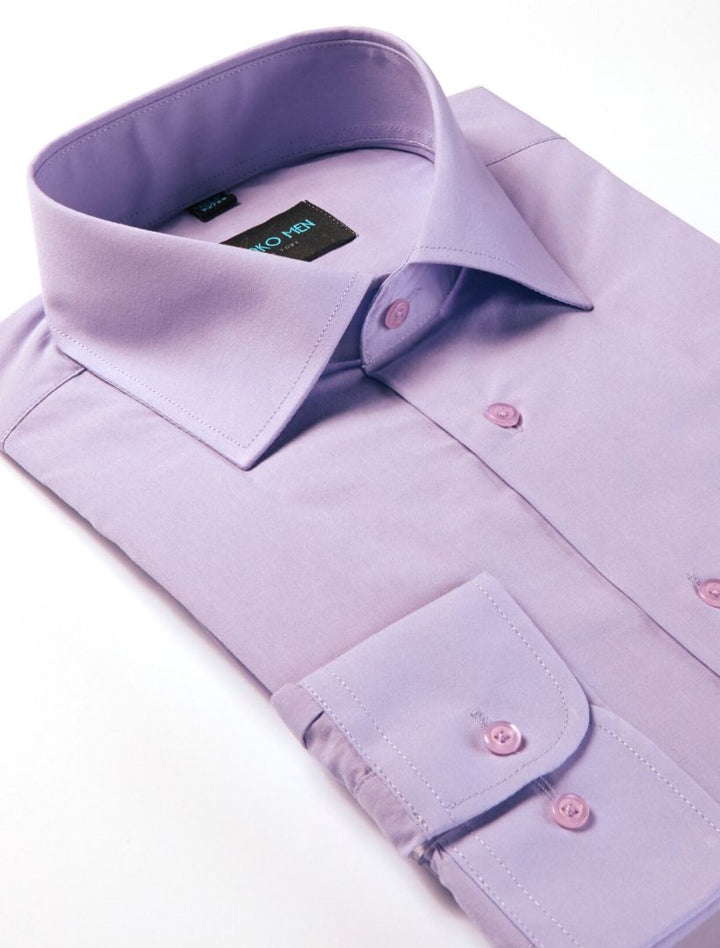 Karako Men Lavender Modern Fit Dress Shirt - Side View