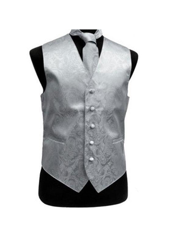 Silver Gray Tuxedo Vest